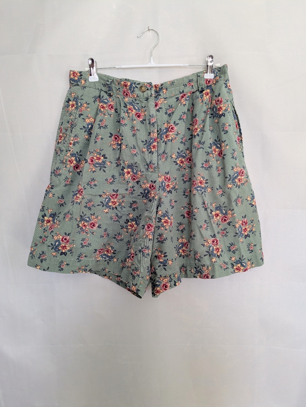 Vintage 90s Charter Club Floral High Waisted Cotton Shorts 12 (Fits 10)